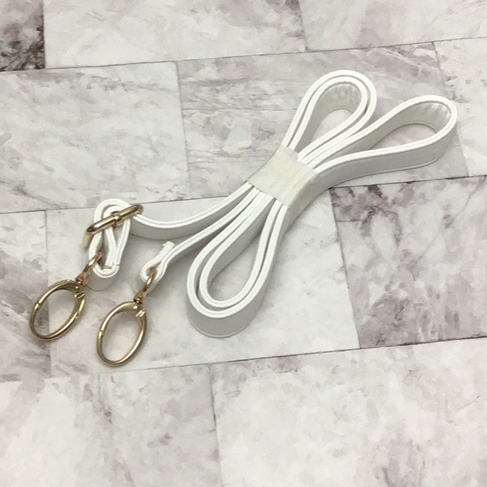White Faux Leather handbag straps